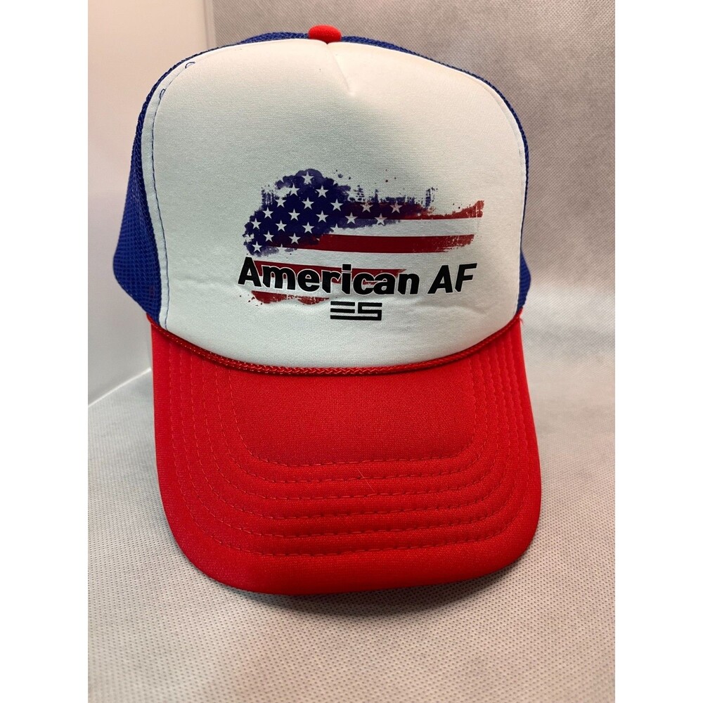 American AF Trucker Hat Red White & Blue Snapback w/rope